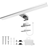 Aourow LED Spiegelleuchte Bad 10W,40CM 820LM Spiegellampe Badezimmer,Kaltes Weiß 6500K IP44 Wasserdicht Badlampe Spiegel KLASSE II 230V Spiegelschrank Beleuchtung