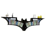 Bookcases Kinderzimmer Wandregal Batman Bücherregal Wohnzimmer Schlafzimmer Wandbehang Dekoration Lagerregal Schwarz Regal Kind (Farbe: Schwarz, Größe: 156 x 15 x 47 cm)