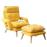MYEBP Relaxsessel Mit Fußstütze Einstellbare Liegestuhl-Fußhocker-Set Sofa Stühle Hoher Wingback 3-Positionen Verstellbarer Liegesessel Für Wohnzimmer Schlafzimmer 150KG Last