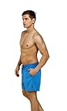 Gwinner Herren Badeshorts Badehose Schwimmhose Schwimmshorts mit Bindeschnur und Taschen, Modell Adi, Made in EU blau, S