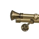 ROLLMAXXX Gardinenstange Vorhangstange 19mm 2-läufig Messing Design Metall (Colloseo, 320 cm)