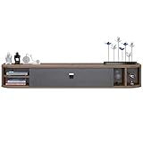 Fernsehschrank TV Lowboard mit Grifflose Öffnen Hängeschrank Hochglanz Matt Wohnwand,Router Multimedia-Zubehör Organizer-Aufbewahrungsschrank TV-Konsole TV-Ständer Display-Regal Hängender Wandschran