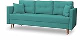 bonni Schlafsofa Lahti, Sofa mit Bettkasten und Schlaffunktionn, Klappsofa, Schlafcouch, Bettsofa, Couch vom Hersteller,Couch, Couchgarnitur, Sofagarnitur (Türkis)