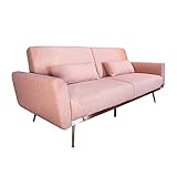 invicta INTERIOR Retro Schlafsofa BELLEZZA 208cm Altrosa 3-Sitzer Couch inkl. Kissen Sofa Schlafcouch Couch