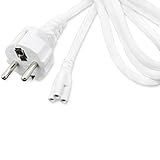 OUBO 2m Stromkabel Netzkabel 200CM mit Schalter weiß Euro-Stecker für LED T8 Leuchtstoffröhre mit Fassung