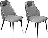 Moderne Küche, 2 Beistellstühle aus wasserfestem technischem Stoff mit Metallbeinen, Küche, Wohnzimmer, Lounge, Thekenstühle, Esszimmerstühle (Farbe: Grau)