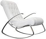NOALED Liegestuhl, Schaukelstuhl, Liegestuhl, moderner Lounge-Sessel, Leder, für Schlafzimmer, Nickerchen, einzelner Schaukelstuhl, Schwarz, Weiß, Farbbezeichnung: Weiß (Weiß)