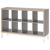 Ikea KALLAX Regal mit Untergestell 147x94 cm grau Holzoptik / weiß