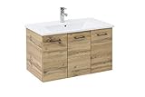 Schildmeyer Nora Waschtisch 701470, Eiche Landhaus Dekor, 85 x 45,5 x 52,5 cm (B/T/H)