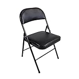 Troupmiye Gepolsterte Metallrahmen-Faltungsbüro, Haus, Garten, Computer, Schreibtischstühle, Kunstleder Schreibtisch Bürostuhl Sitz (Color : C)