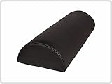 Halbrolle Nackenrolle Knierolle Massage mit Kunstlederbezug 40 x 15 x 7,5 cm, schwarz