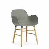 Yiibcio Sessel Freizeit Sofa Stühle Form Armlehnstuhl Holzgestell Grau/Eiche für Büro, Schlafzimmer, Küche, Wohnzimmer, Eingang