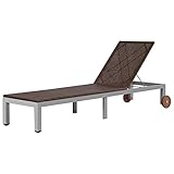Wakects Sonnenliege Braun 207x70x(31-88) cm Sonnenliege mit verstellbarer Rückenlehne für Garten, Terrasse, Pool
