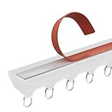 Vorhangschiene Gardinenschiene Gardinenstange Weiße Vorhangschiene, Dünn Gerade Vorhang-Aufhängesystem Deckenmontierte Raumteiler Stab/Stange Mit Rollgleitern Und 90°-Eckverbinder, Selbstklebend (Col