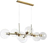 JMWYH Nordische moderne Esszimmer-Pendelleuchte, Retro-Kugelglas-Kronleuchter, Küchen-Kronleuchter, rauchgrauer Glas-Kronleuchter, dekorative Beleuchtung für Wohnzimmer und Schlafzimmer