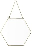 JUNZAI An der Wand montierter Kosmetikspiegel, Wandspiegel, Wandspiegel aus Glas, Goldener Make-up-Spiegel, montierter Spiegel mit Kette für Kommode, Schlafzimmer, Badezimmer (Größe: 40 cm), He