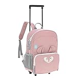 LÄSSIG About Friends Trolley Rucksack 2 in 1 Kinderkoffer Rucksack 25x16x39 cm Chinchilla, Rosa