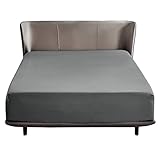 Bedsure Spannbettlaken 140x200cm Boxspringbett Topper - Mikrofaser Bettlaken 140x200 cm für Matratzenhöhe bis 30 cm, weiches Spannbetttuch Leintuch, Grau