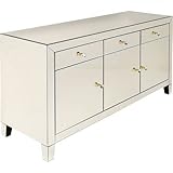 Kare Design Sideboard Luxury Champagne, Champagnerfarbenes Sideboard verspiegelt, mit Türen und Schüben, edle Griffe, (H/B/T) 77 x 140,5 x 45 cm, Champagner