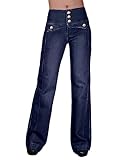 Flamingals Straight Leg Jeans für Damen Mid Waist Button Up Bootcut Jeans 2023 Trendy, Dunkelblau, 3X-Groß