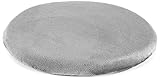 Esszimmerstuhlpolster, rundes Memory-Schaum-Sitzkissen, runde Stuhlpolster, rutschfest, abnehmbar, waschbar, Samt-Stuhlpolster für Esszimmerstuhl, Büro, Barhocker, Kissen (Farbe: Grau, Größe: 38 x 38