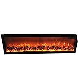 JYCCH 3D-Simulation Flamme Elektrokamin Nsert Kamin Haushaltsgeräte Wohnzimmer Dekorieren Wärmekamin (Color : Black, Length : 150cm) (Black 200cm)