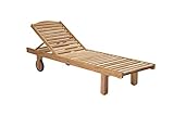 L.C. Wholesaler Teakholz Sonnenliege Italy Gartenliege Teak Liege 5-Fach verstellbar