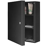 banjado® XXL Medizinschrank abschliessbar 35x46x15cm - großer Arzneischrank/Medikamentenschrank aus Metall zur Medikamenten Aufbewahrung - Apothekerschrank mit 2 Schlüsseln anthrazit