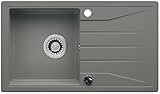LINDBERGH® Granitspüle 'NOB' Grau Einbauspüle Küchenspüle Spüle Spülbecken + DREHEXCENTER - Verbundstoffe MADE IN GERMANY (Grau) 760 mm x 440 mm