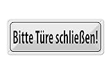 FEMER Blechschild Hinweis 27x10 cm Bitte Türen schließen Metall Deko Schild tin Sign