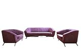 mb-moebel Polstergarnitur Sofa 3er & 2X Sessel 3-1-1 Möbel Set Violett Novum 311