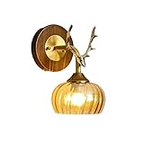 LUCBEI Wandlampe Hölzerne Schlafzimmer-Nachttisch-Wand-Lampe Fernsehhintergrund-Wand-Lampen-Korridor-Treppen-dekorative Wand-Lampe Wandmontageleuchte
