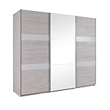 Design Möbel Kleiderschrank Schrank Zweitüriger Kleiderschrank Garderobenschrank Garderobe Wohnzimmerschrank Wohnzimmer Kinderzimmer Schlafzimmer Dustin (Eiche weiß/Eiche weiß glänzend LED)