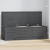 INLIFE Truhe Grau 109x36,5x33 cm Massivholz Kiefer,12.4kg,823626