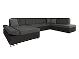 Mirjan24 Ecksofa Bergen Design Eckcouch mit Schlaffunktion und Bettkasten, Regulierbare Armlehnen, U-Form Sofa vom Hersteller, Wohnlandschaft (Soft 011 + Lux 06 + Lux 05, Ecksofa: Links)