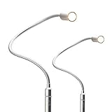 kalb Material für Möbel 3W LED Bettleuchte dimmbar Leseleuchte Nachttischlampe Bettlampe Leselampe, Auswahl:2er Set silbergrau