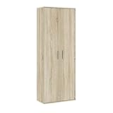 OGGI Kleiderschrank | 2-türiger Kleiderschrank Mehrzweckschrank | Praktischer und Solider Zweitüriger Allzweckschrank für unterschiedliche Räume, 184x69 (HxB), Sonoma Eiche