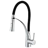 Küchenspüle-Wasserhahn, Küchenarmaturen aus Zinklegierung mit herunterziehbarer Brause, Einhebelmischer mit 2 Funktionen und 360°-Drehung, Silber (Silber)