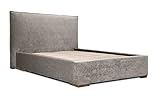 Siblo Bett 140x200 cm - Modern Polsterbett - Doppelbett mit Bettkasten und Lattenros - Harris Kollektion - Robust Bett mit Stauraum - Bettgestell aus Holz - Silber