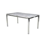 Greemotion Tisch Sydney, Edelstahl, Glas-Keramik-Platte, ca. 160 x 74 x 90 cm, Silber/Grau