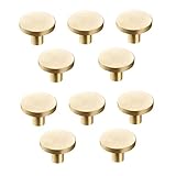 Madfiluo 10 -pcs -Schubladengriff moderne gebürstete Messinggoldene Runde Schrankhandleder Schublade Schrankgriff (25x20 mm) Haken