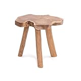 CREEDWOOD Wurzelholz BEISTELLTISCH Trunk | Teakholz, 50 cm, Unikat | Treibholz Couchtisch, Baumstamm Hocker, Baumscheibe Pflanzenhocker, Teakholz Pflanzen Tisch