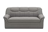 DOMO. collection Berlin Sofa, Klassische Couch, Polstergarnitur mit Federkern, hellgrau, 3 Sitzer