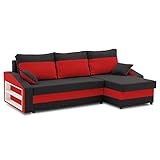 Sofini Ecksofa Hewlet mit Regal und Schlaffunktion! Best ECKSOFA! Eckcouch mit Bettkasten! (Haiti 17+ Haiti 18- Regal Links)