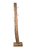 SAM Kleiderständer Tyke aus Teakholz, naturbelassen, Garderobenständer aus Massivholz, Unikat, Garderobe ca. 40 x 25 x 185 cm