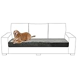 Rosnek Sofa Sitzkissenbezug Sofabezug 3 Sitzer, Samt Sofahusse 3 Sitzer Stretch Couchbezug,Sofa Cover Couch überzug für Sofa überzug L Form,Chaiselongue,Ecksofa,1 Stück,Dunkelgrau