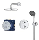 GROHE Rainshower 310 Mono - Kopfbrause (langlebige Oberfläche, Kugelgelenk mit Drehwinkel ± 10°, Antikalk-Düsen), moon white, 26561LS0