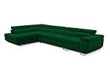KREATIVE FURNITURE & DESIGN Ecksofa Links 343x88x203 cm - Sofa mit Schlaffunktion - Geräumig Eckcouch - Couch L Form - Wohnlandschaft L-Form Perfekt Für Ihr Zuhause Grün Links