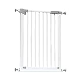 Baby Gates Treppenschutztür Handlauf Armlehne Haustiergitter Extra Breit Treppenschutzgitter 63–223 cm – Weiß, Druckmontiertes Babygitter, Einhandbedienung, Einfache Installation Ohne Bohrer (76)