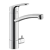 hansgrohe Focus Küchenarmatur (Wasserhahn Küche mit Geräteabstellventil, 120° schwenkbar, hoher Auslauf 200mm) Chrom